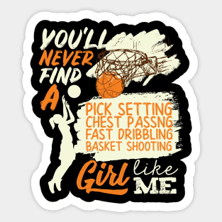 Basketball Girl Like Me Shooting Dribbling Sticker